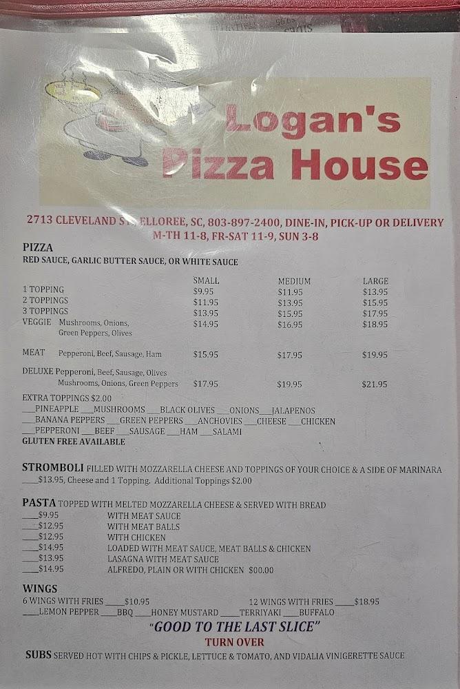 Logan's Pizza House Elloree Menu image 3